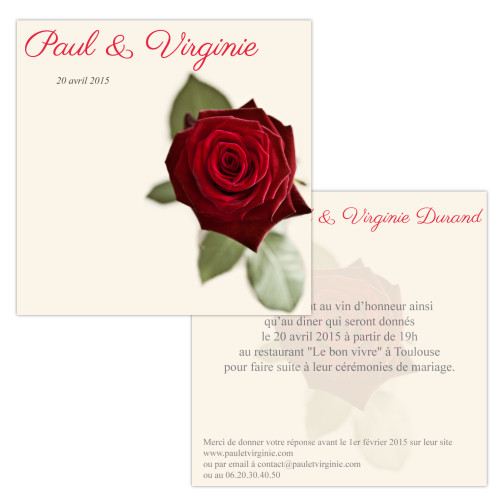 Invitations Rose Rouge