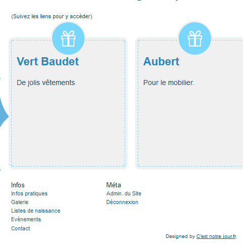 Site de naissance Nounours - outils